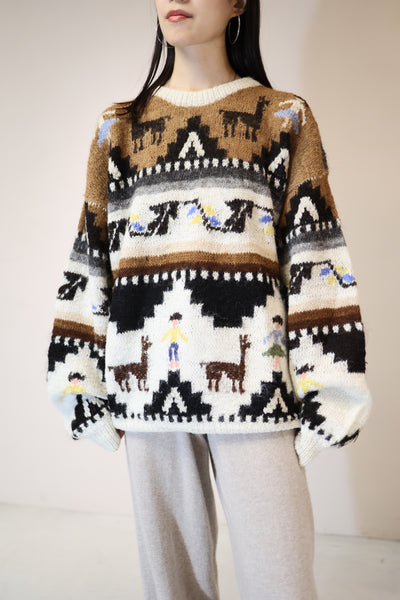alpaca hand knit sweater – temporary-tokyo