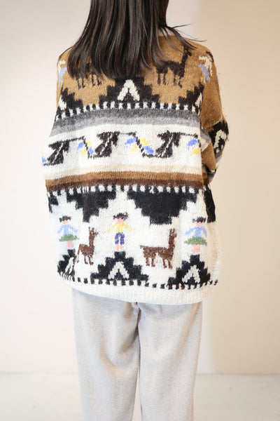 alpaca hand knit sweater – temporary-tokyo