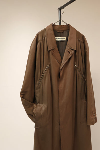 80's GIORGIO ARMANI coated fabric padded coat – temporary-tokyo