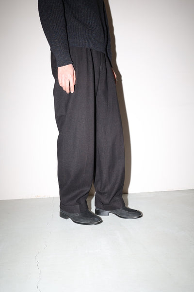 50's wool tuck side straight silhouette trousers – temporary-tokyo