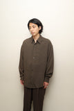 80-90's US label - brown rayon shirt