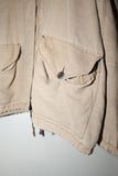 80-90's Boneville - linen/cotton voluminous neck hooded jacket