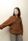 80's GIANFRANCO FERRE - kid mohair, graphical cutting knit sweater