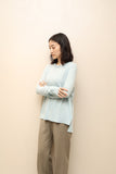 00s US label - cashmere crew neck knit sweater in pale blue
