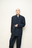 80's CLAUDE MONATANA - smooth cloth jacket&trousere 2-pieces.