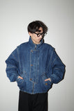 80-90's MARLBORO - denim graphical cutting padded blouson