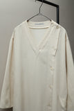 80s Guy Laroche - raw silk diagonaled button-up shirt dress