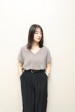 80's European label - silk v-neck blouse