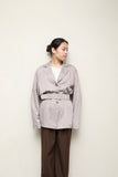 80-90's European label - rayon belted jacket in dusty color
