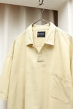 00's European label - linen/cotton skipper style pullover shirt