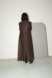 90-00's Dries Van Noten - wool sculpture long silhouette sleeveless-jacket