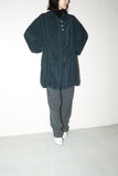 c80's European label - rayon oversized shirt with loop button detail