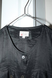 80's German label - linen/silk collarless minimal blouse