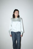 90s–2000s European label - silk satin cropped shirt