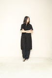 90-00's Ballantyne - linen/viscose front-open dress