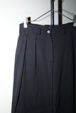 80's GIORGIO ARMANI - cut&sewn fabric tuck wide shorts