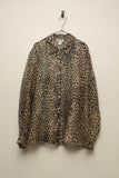 90-00's US label - animal pattern sheer silk shirt