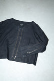 00s European label - linen zip-design pullover top