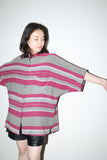 80s I BLUES by Max Mara - cotton fat-stripe dolman sleeve shirt