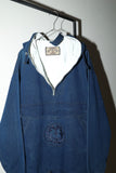 80-90's ARMANI JEANS - indigo cotton dungaree fabric anorak top