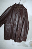 00s European label - hip-length leather jacket
