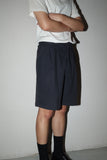 c80's black tuck short trousers