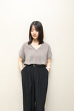 80's European label - silk v-neck blouse