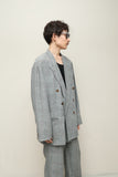 80s HUGO BOSS - cotton/linen glen-check suit 2-pieces