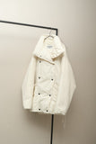 80-90's European label - double breasted front, white down jacket