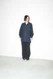 c90's Scandinavian label - silk/linen/cotton zip-accent shirt-jacket