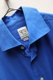 90-00's European label - viscose shirt in vivid blue