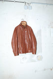 c90's Italian label - leather hi-neck blouson