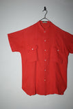 80s OAKS by Gianfranco Ferré - cotton constructive shirt in tomato red