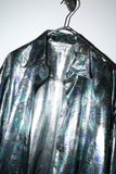 80s SPORTMAX -metallic deformed geometric pattern shirt