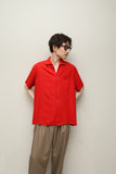 c60’s French vintage -  rayon shirt in red