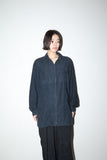 c90's Scandinavian label - silk/linen/cotton zip-accent shirt-jacket