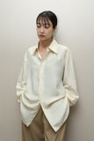 c1970s European label - silk minimal dress shirt