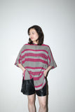 80s I BLUES by Max Mara - cotton fat-stripe dolman sleeve shirt
