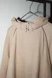 80-90's Boneville - linen/cotton voluminous neck hooded jacket