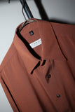 c90's European label -rayon glossy shirt in dusty orange