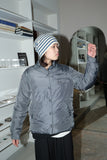 90-00’s ARMANI JEANS - button-up down jacket in modern gray
