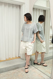 80's PENNY BLACK by Max Mara - linen asymmetrical front cropped blouse