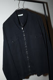 90-00's agnès b - cut&sewn fabric, wide boxy zip-up blouson