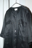 80's German label - linen/silk collarless minimal blouse