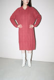 CHRISTIAN DIOR cashmere cable knit polo dress