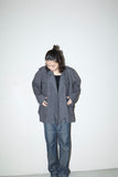 80s THIERRY MUGLER - linen graphical cutting constructive jacket