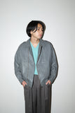80-90's Finish label - gray leather blouson