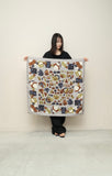 c80's CELINE - silk botanical motif scarf
