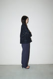 c90’s European label - semi sheer jacquard plaid cropped jacket