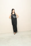 90’s European label - linen sleeveless dress with one side big pocket